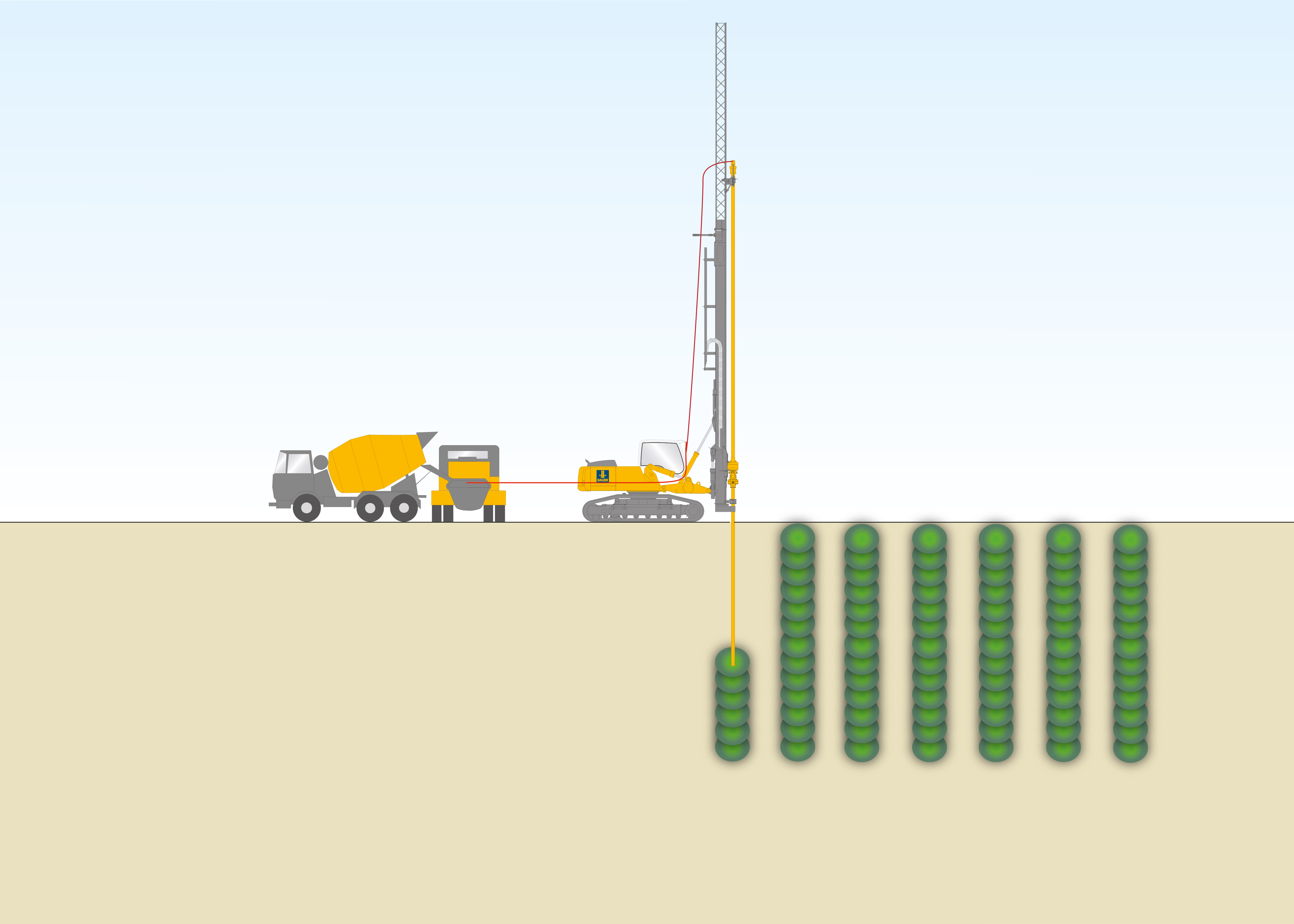 Method sketch of Compaction Grouting from Bauer Spezialtiefbau